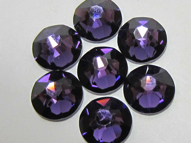 12 pcs. 34ss PURPLE VELVET HOT FIX STAR BRIGHT  Rhinestones